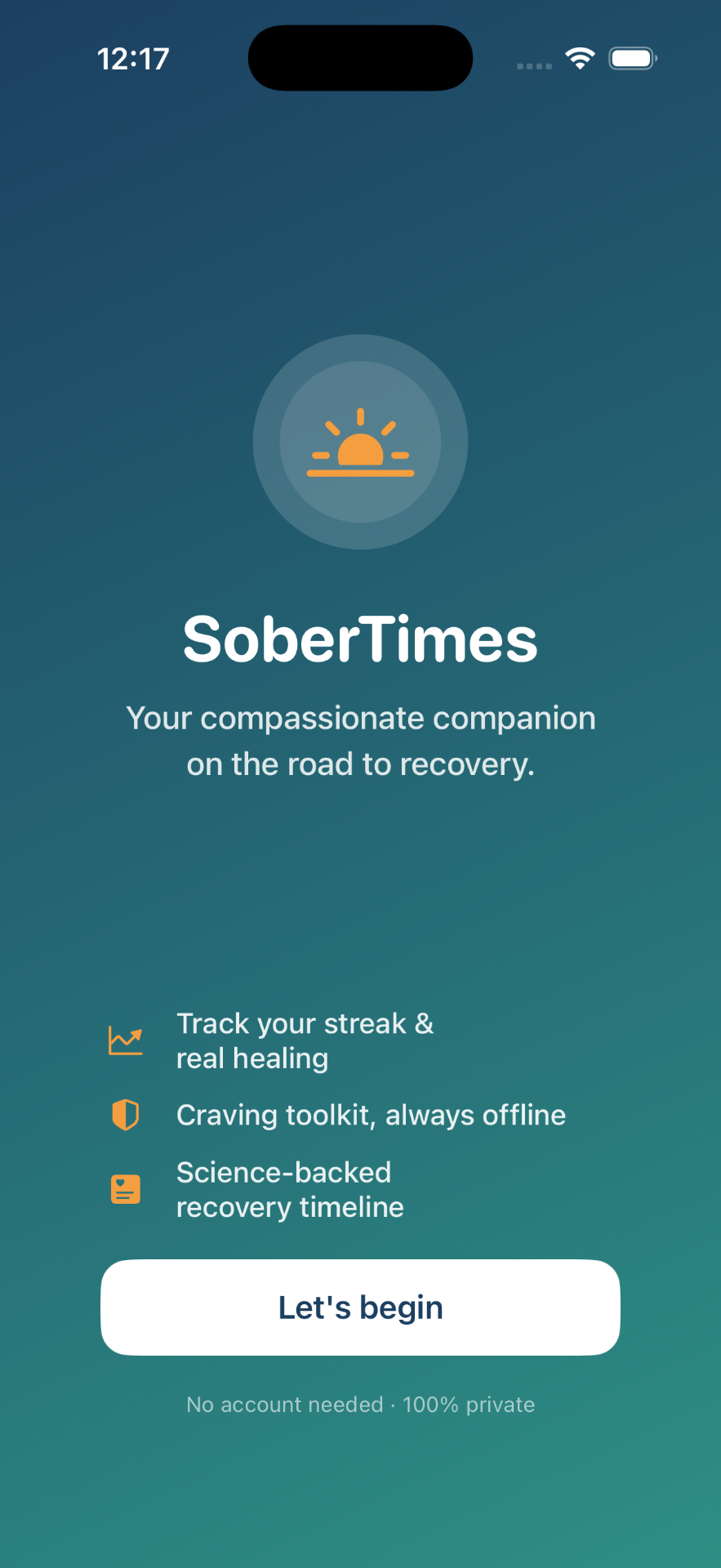 Sober Times app screenshot